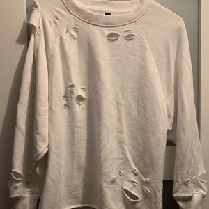 Aerie white sweater (designer torn)